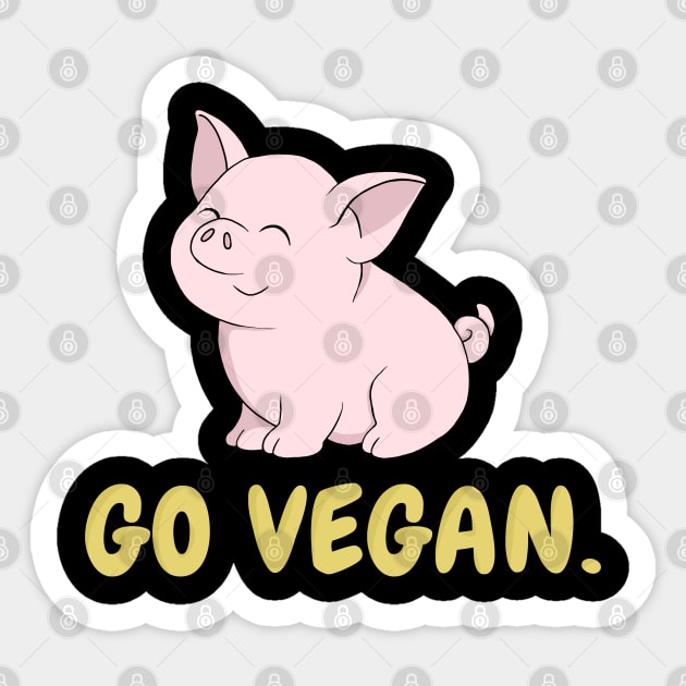 Go Vegan Cute Pig Sticker by valentinahramov